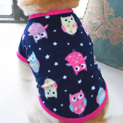 Chihuahua Puppy or Small Dog Fleece Owls Print 4 SizesChihuahua Puppy or Small Dog Fleece Owls Print 4 Sizes