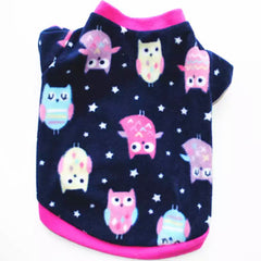 Chihuahua Puppy or Small Dog Fleece Owls Print