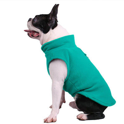 Chihuahua or Small Dog Fleece Jumper with D Rings For Leash Teal