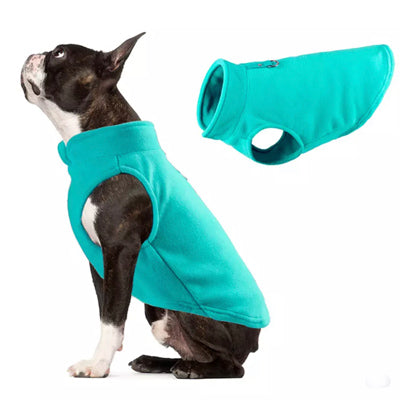 Chihuahua or Small Dog Fleece Jumper with D Rings For Leash Teal