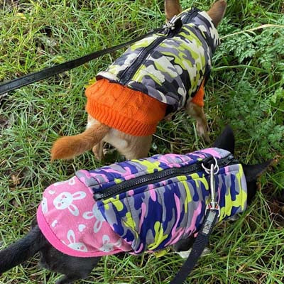 Premium Lime, Navy and Pink Camouflage Water Resistant Padded Gilet Style Dog Coat