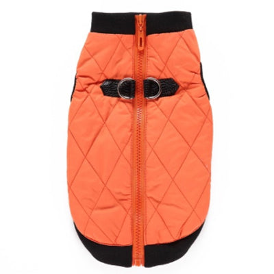 Water Resistant Padded Quilted Orange Dog Gilet Chihuahua Clothes and Accessories at My Chi and Me