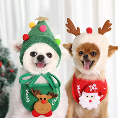 Christmas Hats and Bibs for Small Dogs