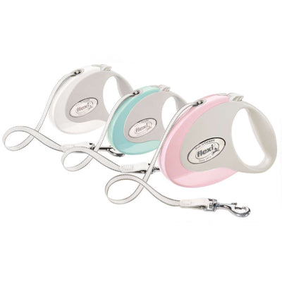 Flexi Style Retractable Extending Small Dog Lead 3 Metre Tape with Non Chew Strap
