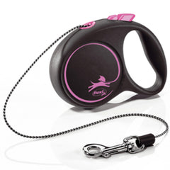 Flexi Black Retractable Extending Extra Small Dog Lead 3 Metre Cord
