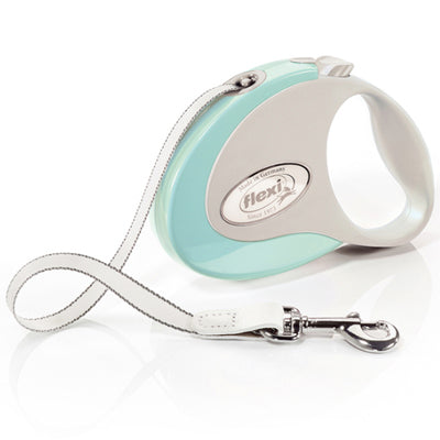 Flexi Style Retractable Extending Small Dog Lead 3 Metre Tape with Non Chew Strap