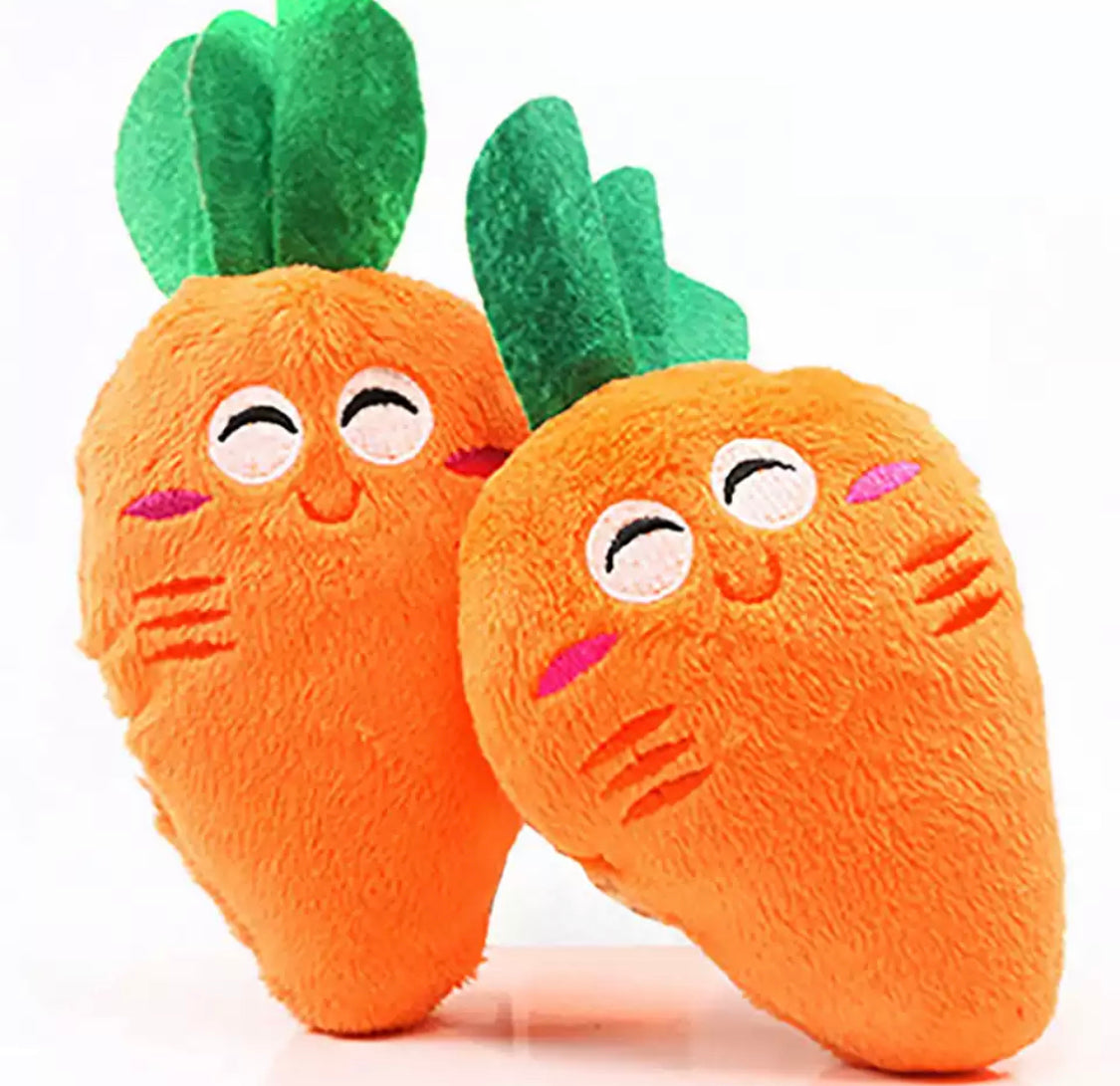 Carrot Chihuahua or Small Dog Plush Star Toy with Squeaker