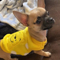 Chihuahua Puppy Fluffy Yellow Vest with Winnie the Pooh 5 Sizes