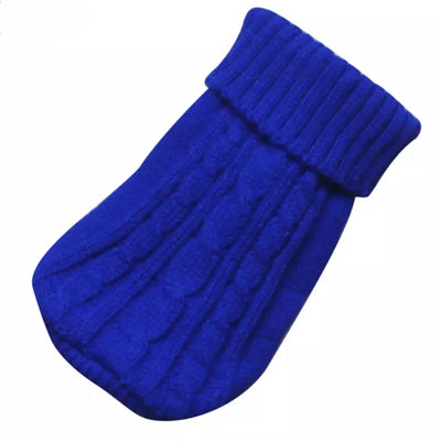 Small Dog Chihuahua Soft Cobalt Blue Cable Knit Puppy Jumper 5 SIZES