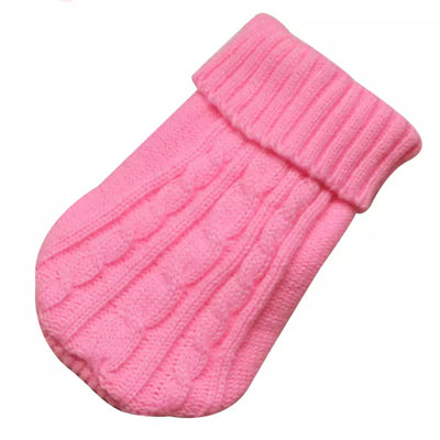 Small Dog Soft Pink Cable Knit Chihuahua Puppy Jumper 5 SIZES