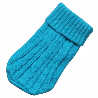 Soft Turquoise Cable Knit Chihuahua Puppy Jumper