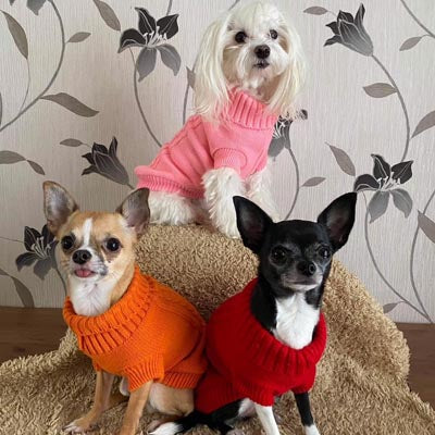 Small Dog Soft Cable Jumper Pink 7 Sizes
