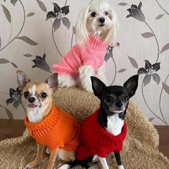 Small Dog Soft Cable Jumper Orange 6 Sizes