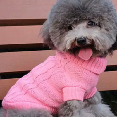 Small Dog Soft Cable Jumper Pink 6 Sizes