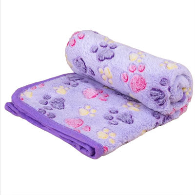 Soft Cosy Fleece Dog Blanket Baby Lilac Coloured Paws