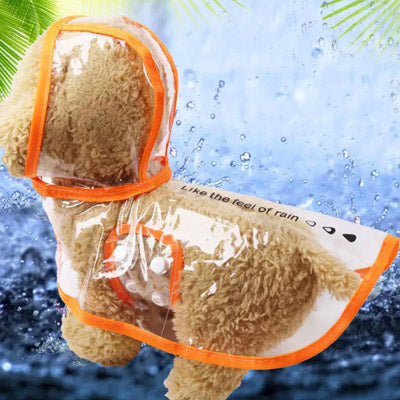 Waterproof Rain Cape Style Raincoat for Small Dogs and Chihuahuas Orange Trim SALE