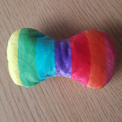 Rainbow Bone Chihuahua or Small Dog Plush Toy with Squeaker
