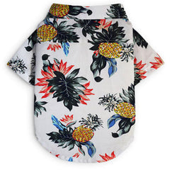 Blue Palms Hibiscus Print Hawaiian Shirt for Puppies Chihuahuas or Small Dogs