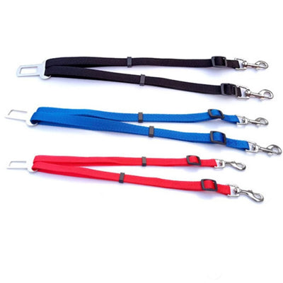 Strong Webbing Double Seat Belt for Two Dogs