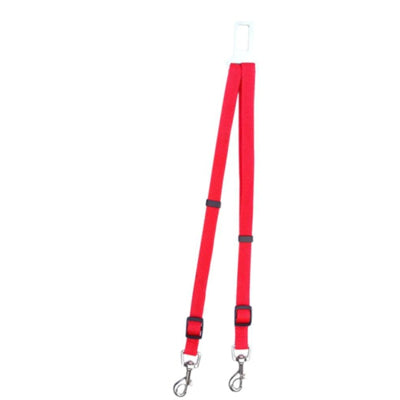 Strong Webbing Double Seat Belt for Two Dogs