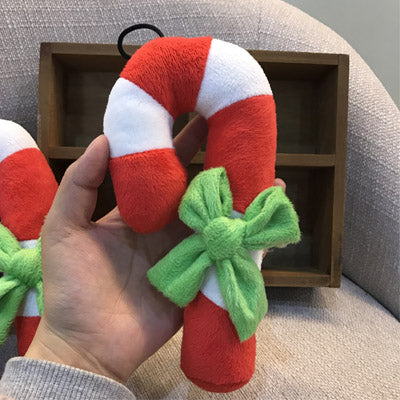 Candy Cane Chihuahua or Small Dog Toy with Squeaker