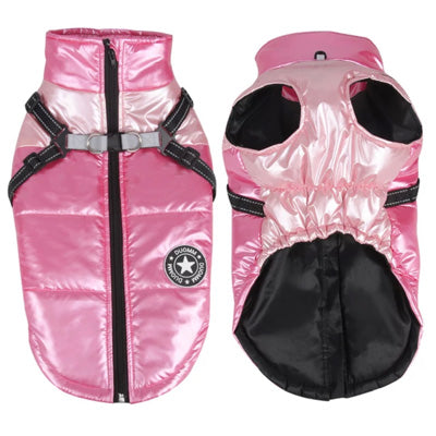 Trekker Sakura Small Dog Coat Inbuilt Harness Pink