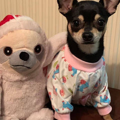 Chihuahua Small Dog Pyjamas Onesie Style Owls Horses Elephants Print Cotton Pink - My Chi and Me