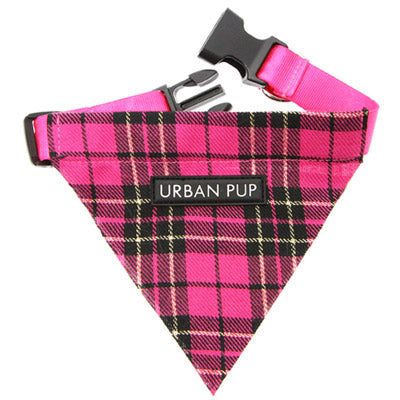 Urban Pup Fuchsia Tartan Bandana for Chihuahuas and Small Dogs
