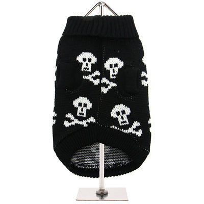 Urban Pup Chihuahua or Small Dog Skull and Crossbones Jumper Black