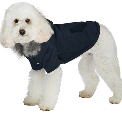 Urban Pup Small Dog Coat Ink Black Fishtail Parka