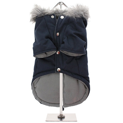 Urban Pup Small Dog Coat Ink Black Fishtail Parka