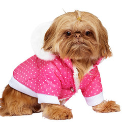 Chihuahua or Small Dog Pink Quilted Coat with White Hearts by Urban Pup