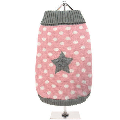 Urban Pup Chihuahua Small Dog Pink and Grey Star Jumper