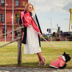 Urban Pup Chihuahua or Small Dog Pink Quilted Coat with White Hearts