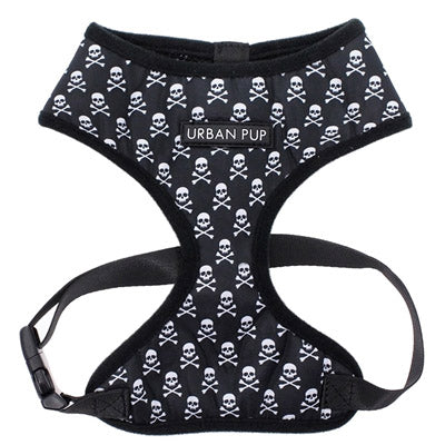 Skull and Crossbones Black and White Harness by Urban Pup