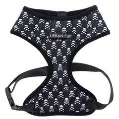 Skull and Crossbones Black and White Harness by Urban Pup