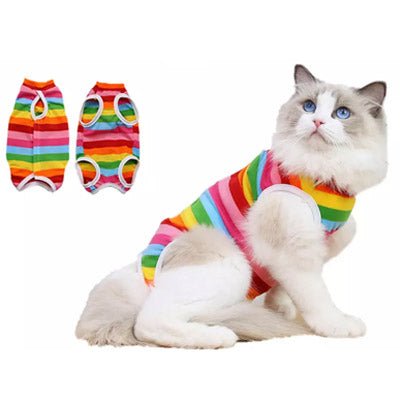 Surgery Suits for Small Dogs Post Surgery Wound Protection Rainbow