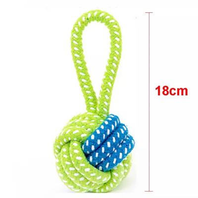 Super Strong Blue and Green Single Loop Rope Pull and Throw Dog Toy