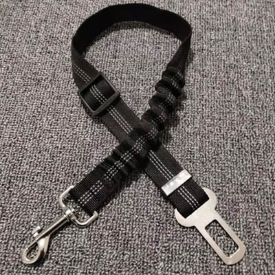 Anti Shock Premium Dog Seat Belt With Clip Black