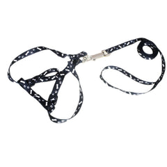 Chihuahua Puppy or Small Chihuahua Harness and Lead Set Paws & Bones Black Light Weight Webbing Chihuahua Clothes and Accessories at My Chi and Me