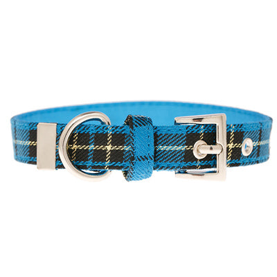 Blue Tartan Collar by Urban Pup Chihuahua Clothes and Accessories at My Chi and Me