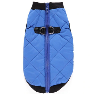 Water Resistant Padded Quilted Blue Dog Gilet Chihuahua Clothes and Accessories at My Chi and Me