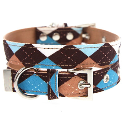 Brown and Aqua Argyle Collar by Urban Pup Chihuahua Clothes and Accessories at My Chi and Me