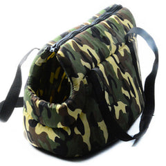 Padded Travel Shoulder Bag Green Camouflage Dog Carrier 2 Sizes - My Chi and Me