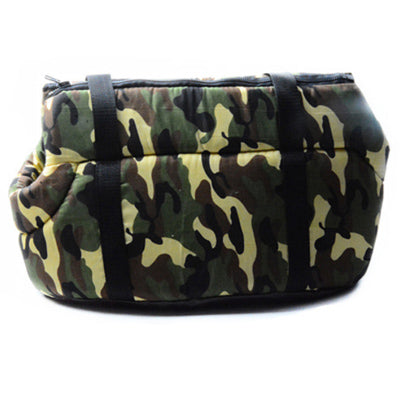 Padded Travel Shoulder Bag Green Camouflage Dog Carrier 2 Sizes - My Chi and Me