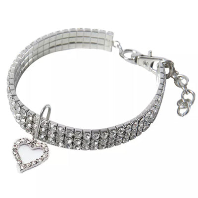 Premium Chihuahua Bling Necklace Small Dog Faux Crystal Collar 3 SIZES Clear Chihuahua Clothes and Accessories at My Chi and Me