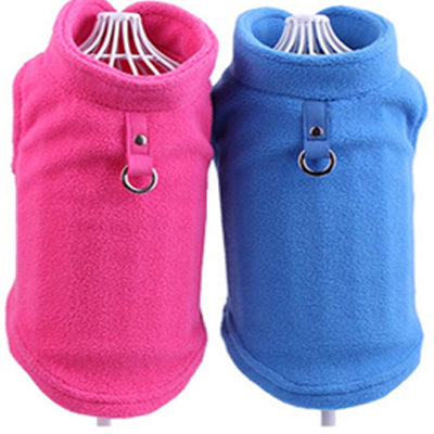 Chihuahua or Small Dog Fleece Jumper with D Rings For Leash Pink - My Chi and Me