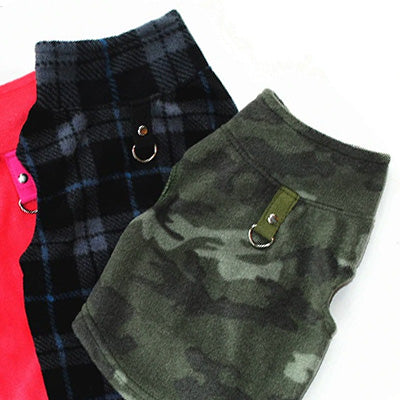 Chihuahua or Small Dog Lightweight Fleece Jumper with D Rings For Leash Green Camouflage Chihuahua Clothes and Accessories at My Chi and Me