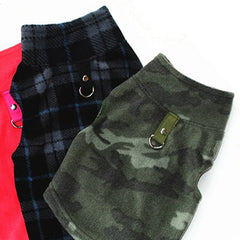 Chihuahua or Small Dog Lightweight Fleece Jumper with D Rings For Leash Green Camouflage Chihuahua Clothes and Accessories at My Chi and Me
