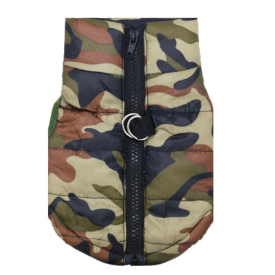 Chihuahua or Small Dog Coat Green Camouflage Gilet - My Chi and Me